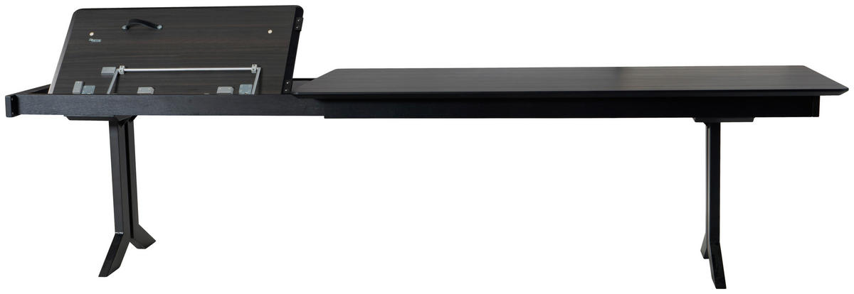 ESSTISCH in Metall, Kunststoff 200-300/100/76 cm  - Schwarz, Konventionell, Kunststoff/Metall (200-300/100/76cm) - Moderano