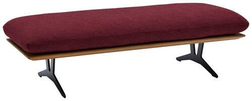 HOCKERBANK in Holz, Textil Bordeaux  - Bordeaux/Schwarz, Design, Holz/Textil (150/43/60cm) - Dieter Knoll