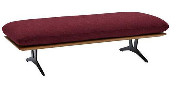 HOCKERBANK in Holz, Textil Bordeaux - Bordeaux/Schwarz, Design, Holz/Textil (150/43/60cm) - Dieter Knoll