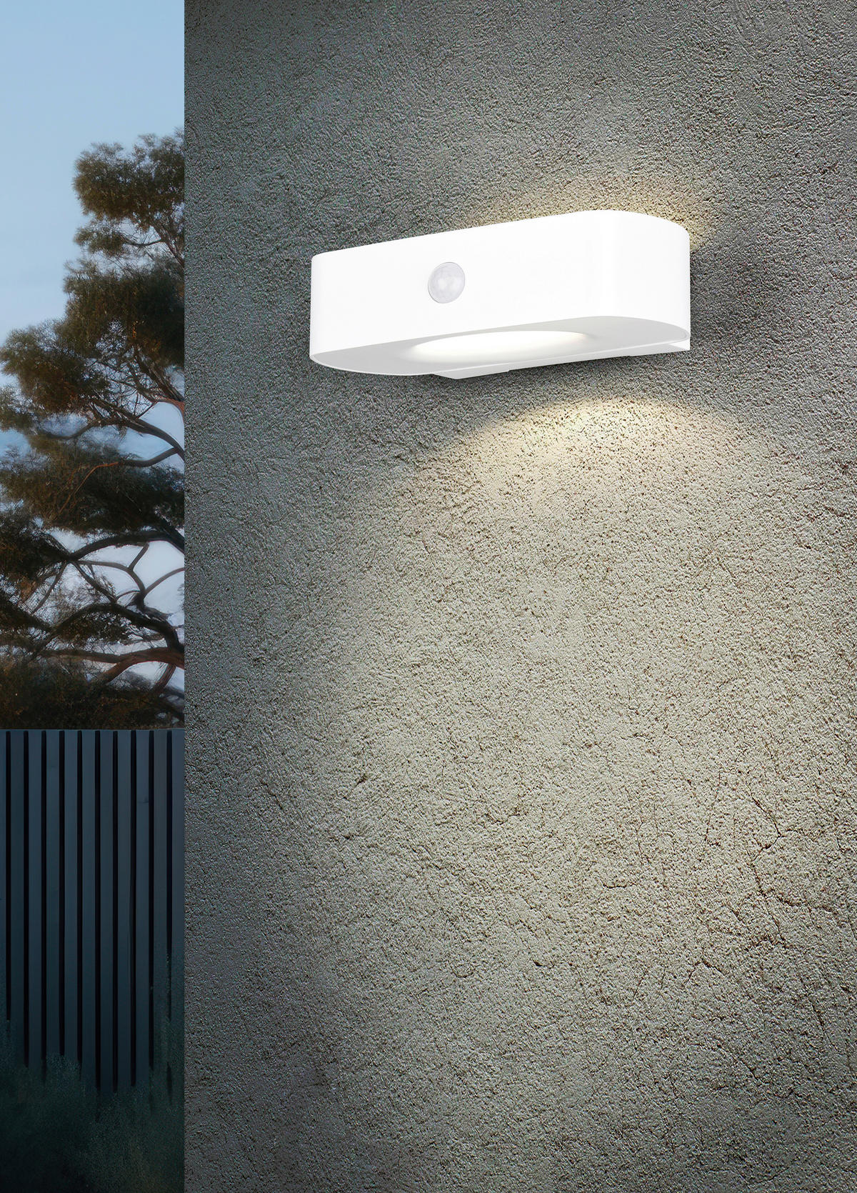 VÄGGLAMPA FÖR UTOMHUS - vit, Design, plast (21,5/6/15,5cm)