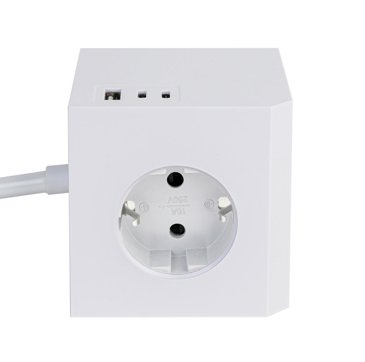 PREDLŽOVACÍ PRÍVOD – KOCKA   - biela, Basics, plast (7,5/7,5/7,5cm) - Mican