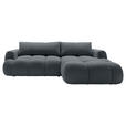 ECKSOFA Graphitfarben Struktur  inkl. Rückenkissen, Bettkasten, Schlaffunktion, Rücken echt, Liegefläche im Originalstoff  - Schwarz/Graphitfarben, KONVENTIONELL, Kunststoff/Textil (272/172cm) - Carryhome