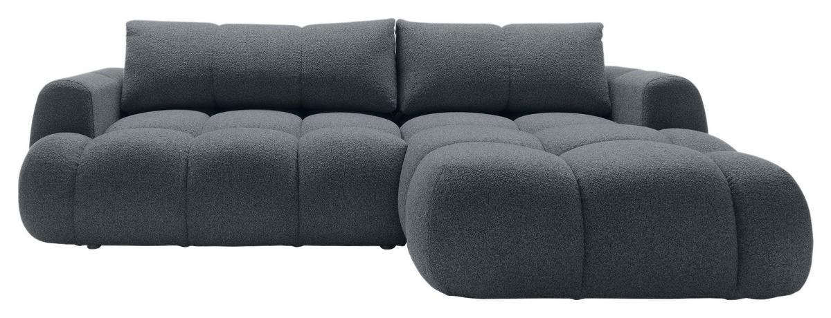 ECKSOFA Graphitfarben Struktur  - Schwarz/Graphitfarben, KONVENTIONELL, Kunststoff/Textil (272/172cm) - Carryhome