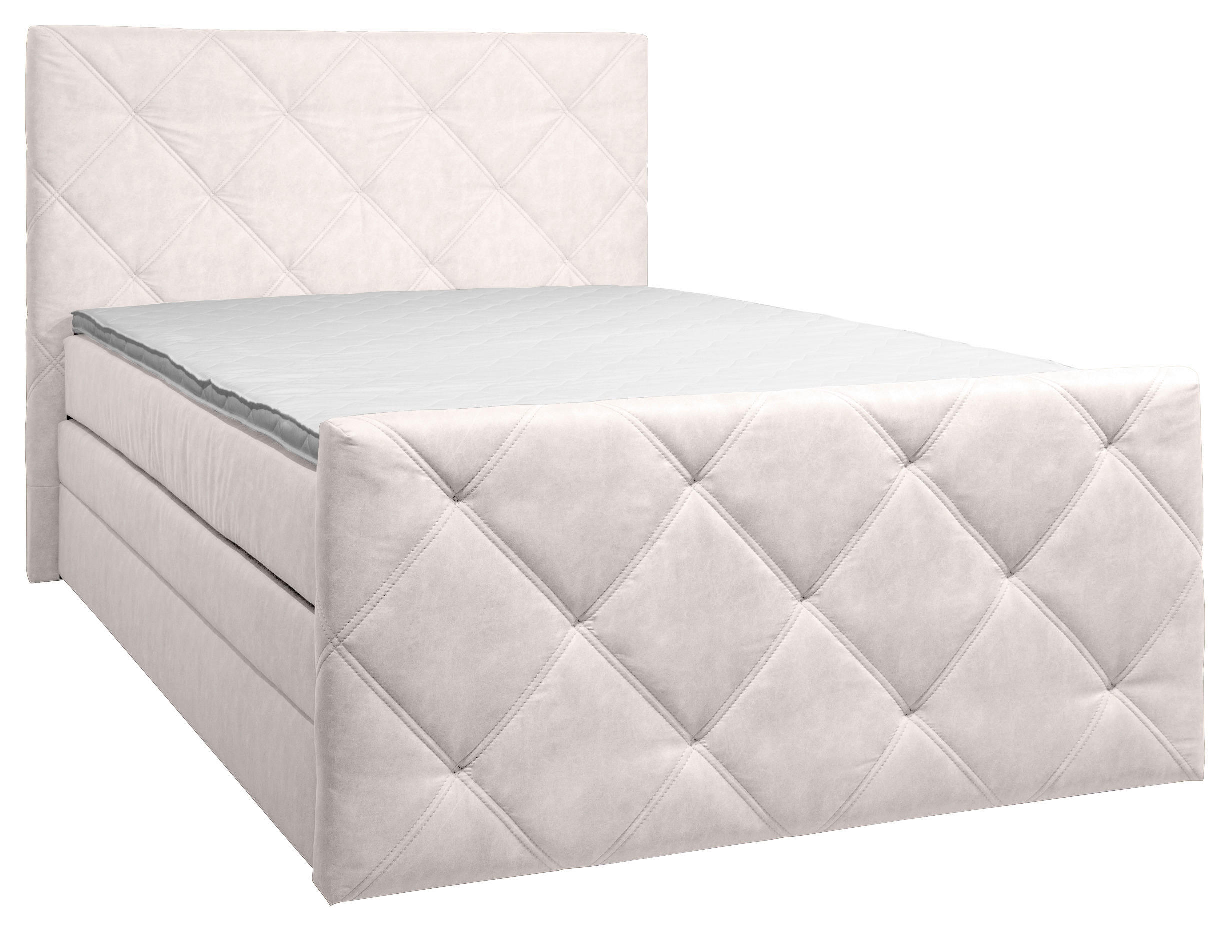 BOXSPRINGBETT 140/200 cm  in Beige  - Beige/Schwarz, KONVENTIONELL, Kunststoff/Textil (140/200cm) - Ti'me