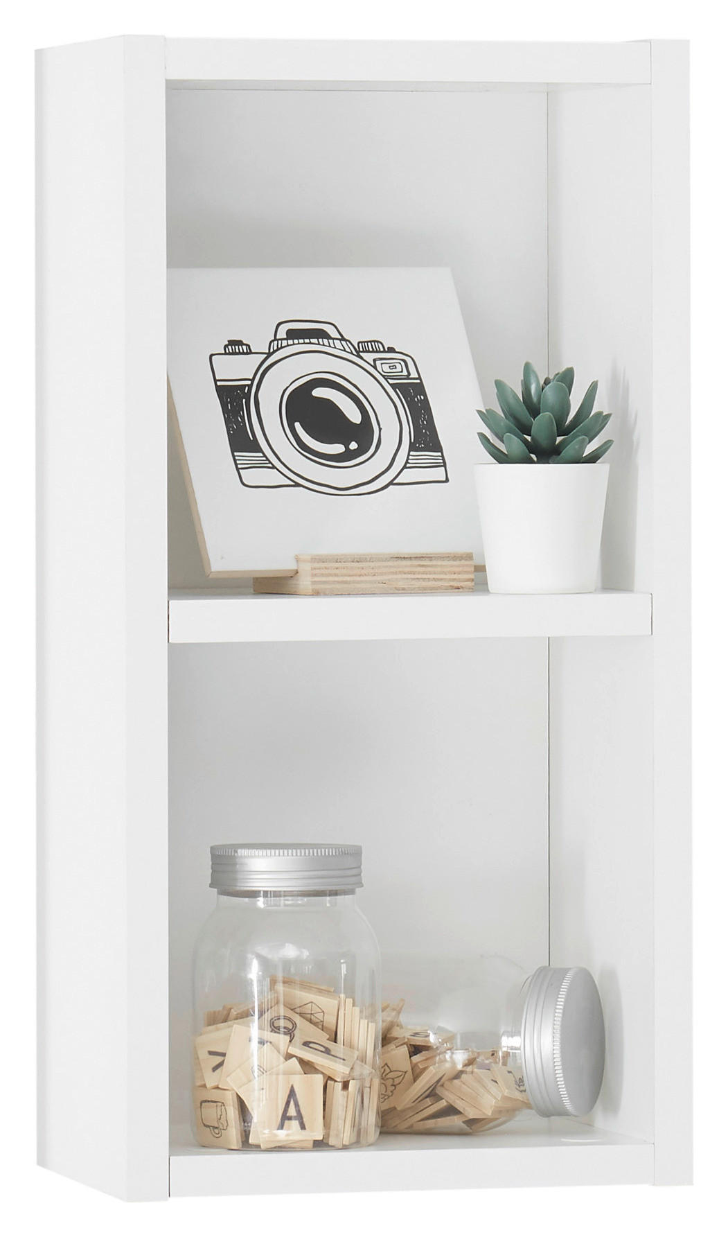 VISEČI ELEMENT, bela  - bela, Design, leseni material (25/50/20cm) - Xora