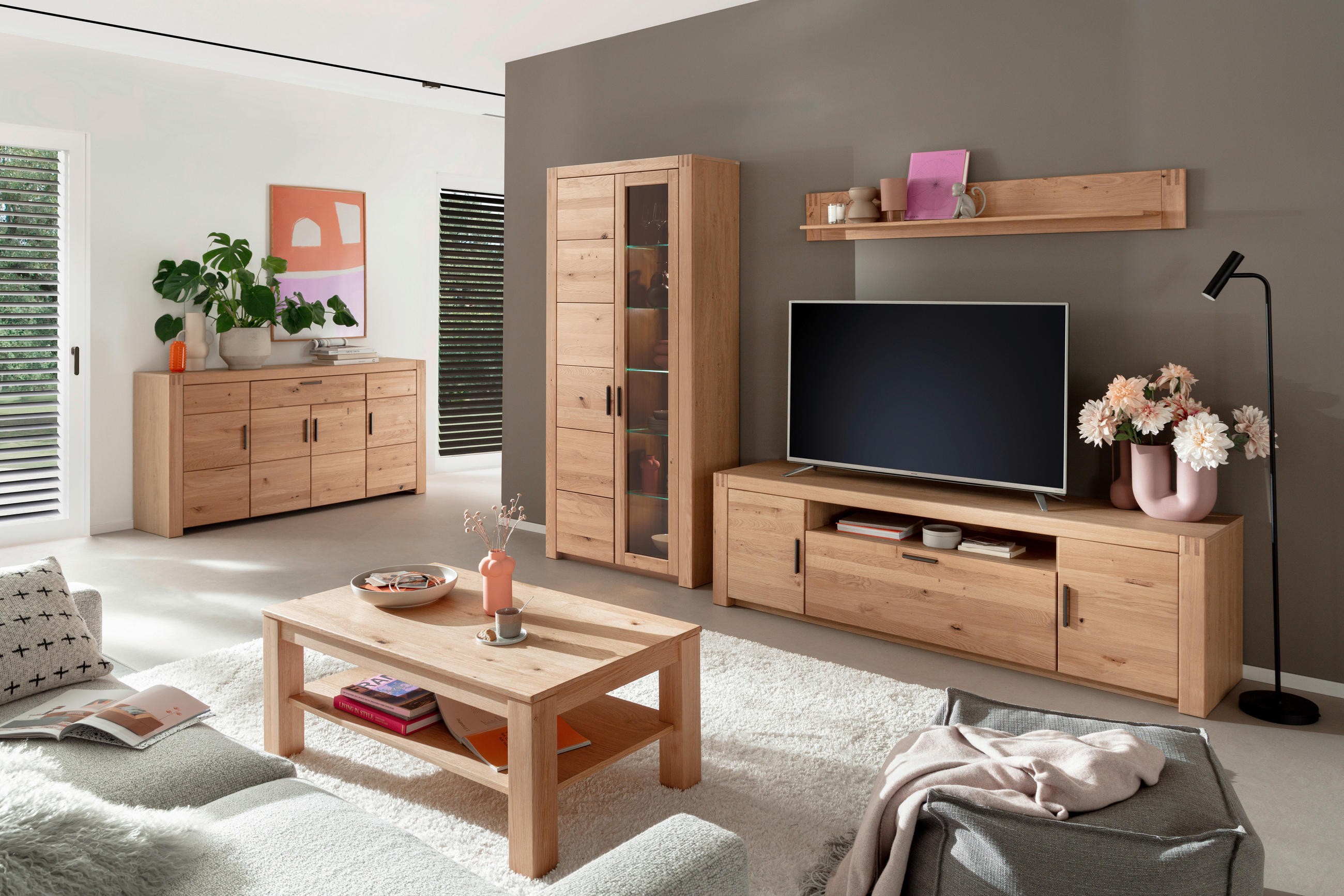 LOWBOARD  in 201/58/50 cm  - Eichefarben/Anthrazit, Design, Holz/Holzwerkstoff (201/58/50cm) - Livetastic