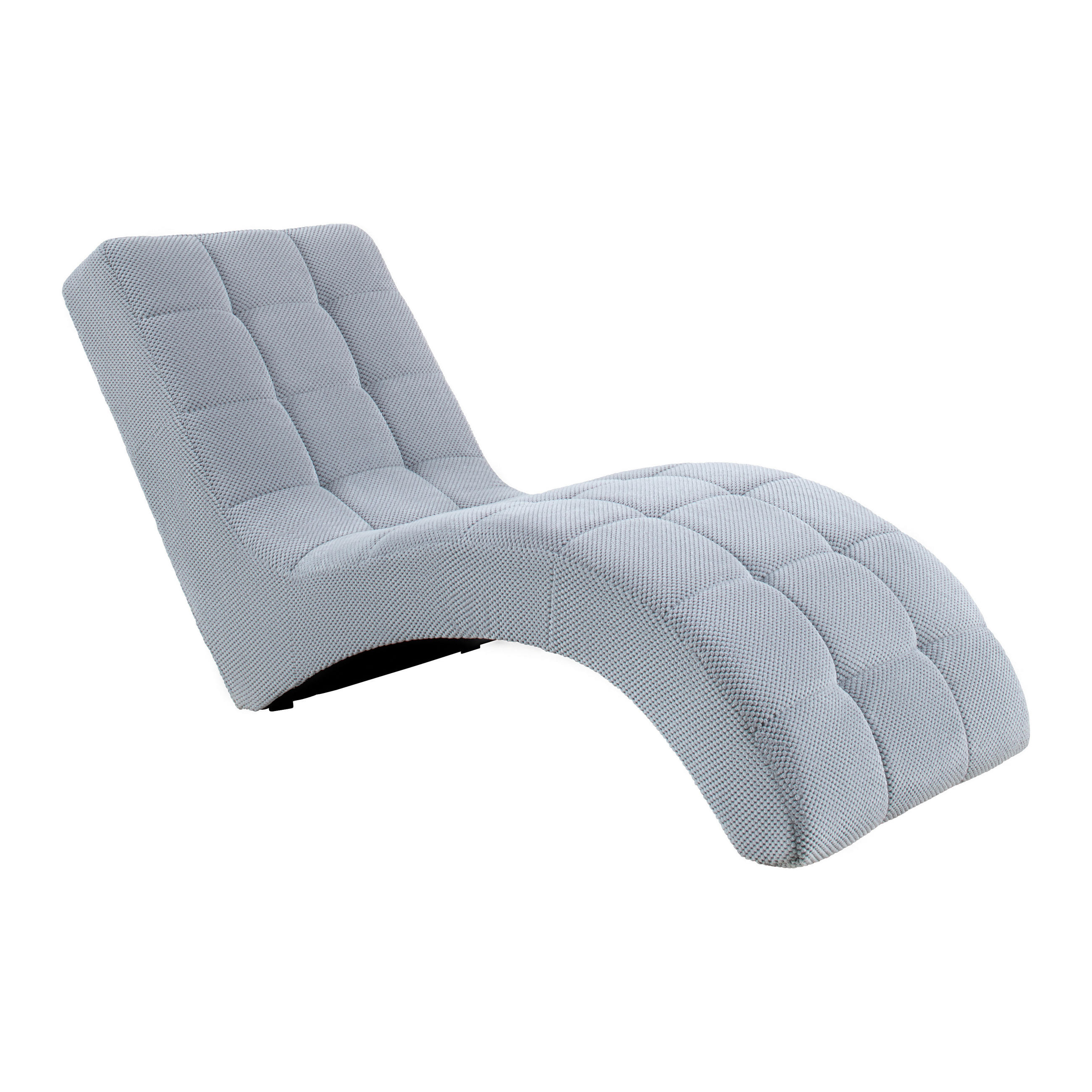 LIGGFÅTÖLJ i vävt tyg ljusgrå  - ljusgrå/svart, Modern, textil/plast (68/80/167cm) - MID.YOU