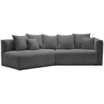 ECKSOFA in Chenille Grau  180/315 cm  - Schwarz/Grau, MODERN, Kunststoff/Textil (180/315cm) - Hom`in