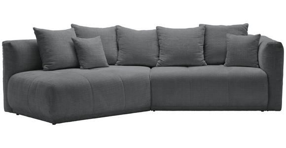 ECKSOFA in Chenille Grau 180/315 cm - Schwarz/Grau, MODERN, Kunststoff/Textil (180/315cm) - Hom`in