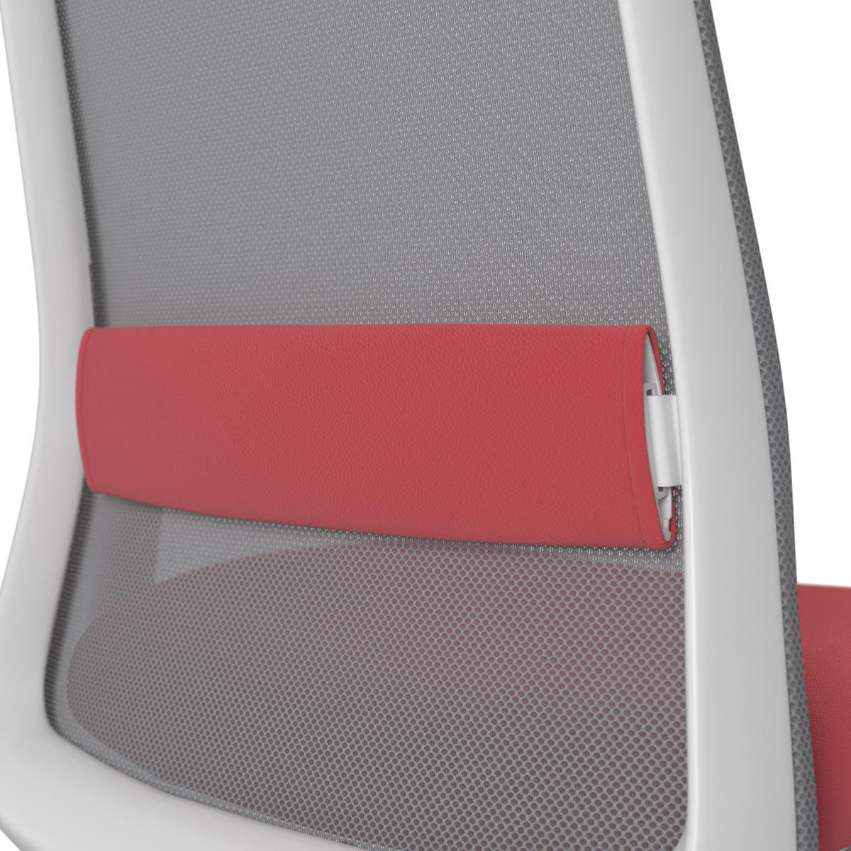 DREHSTUHL Grau, Rot, Weiß  - Rot/Weiß, MODERN, Leder/Kunststoff (70/103-115/70cm)