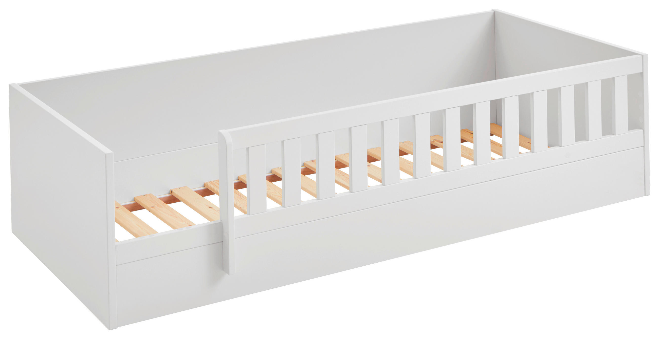 BODENBETT 90/200 cm  in Weiß  - Weiß, LIFESTYLE, Holz/Holzwerkstoff (90/200cm) - Stylife