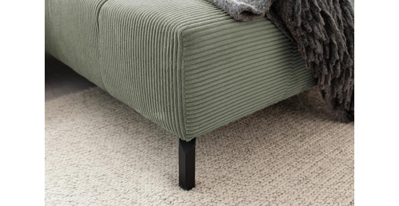 ECKSOFA in Cord Dunkelgrün  - Dunkelgrün/Schwarz, Design, Textil/Metall (321/216cm) - Hom`in