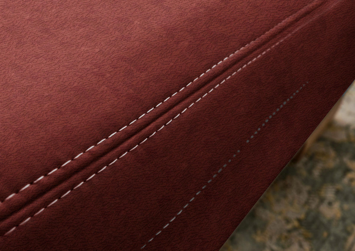 WOHNLANDSCHAFT Hellrot Mikrofaser  - Wildeiche/Hellrot, KONVENTIONELL, Holz/Textil (243/343/185cm) - Voleo