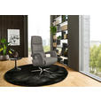 RELAXSESSEL in Leder Grau  - Edelstahlfarben/Grau, Design, Leder/Metall (76/119/86cm) - Dieter Knoll
