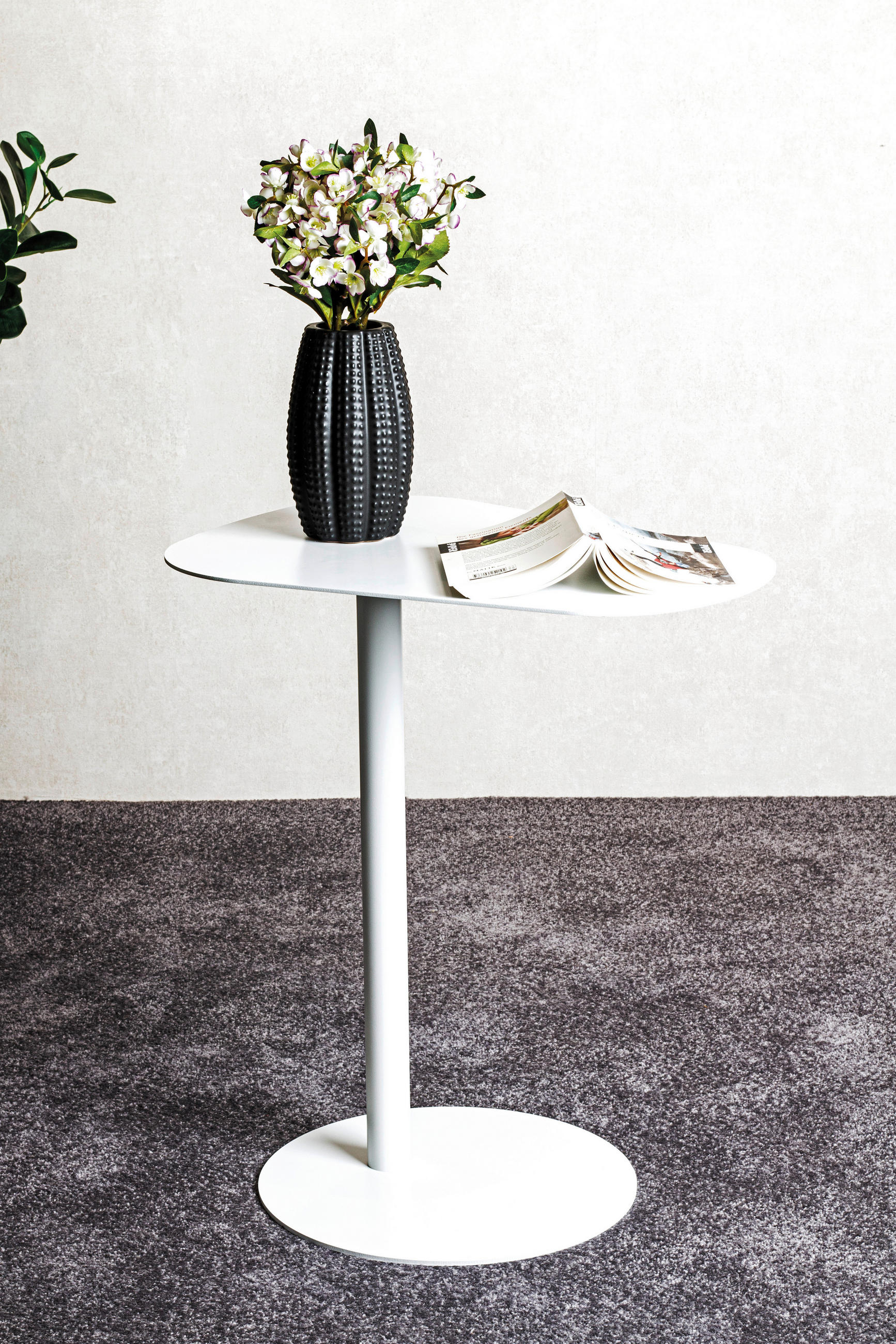 BEISTELLTISCH 53/38/60 cm Weiß organisch  - Weiß, Trend, Metall (53/38/60cm)