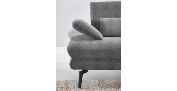 ECKSOFA in Chenille Grau  - Schwarz/Grau, Design, Textil/Metall (310/180cm) - Dieter Knoll