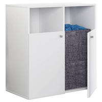 WÄSCHESCHRANK 80/74/39 cm  in Weiß  - Weiß/Grau, MODERN, Holzwerkstoff/Kunststoff (80/74/39cm) - MID.YOU