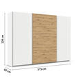 SCHWEBETÜRENSCHRANK  in Weiß, Eiche Artisan  - Alufarben/Weiß, KONVENTIONELL, Holzwerkstoff/Metall (315/229/62cm) - Xora