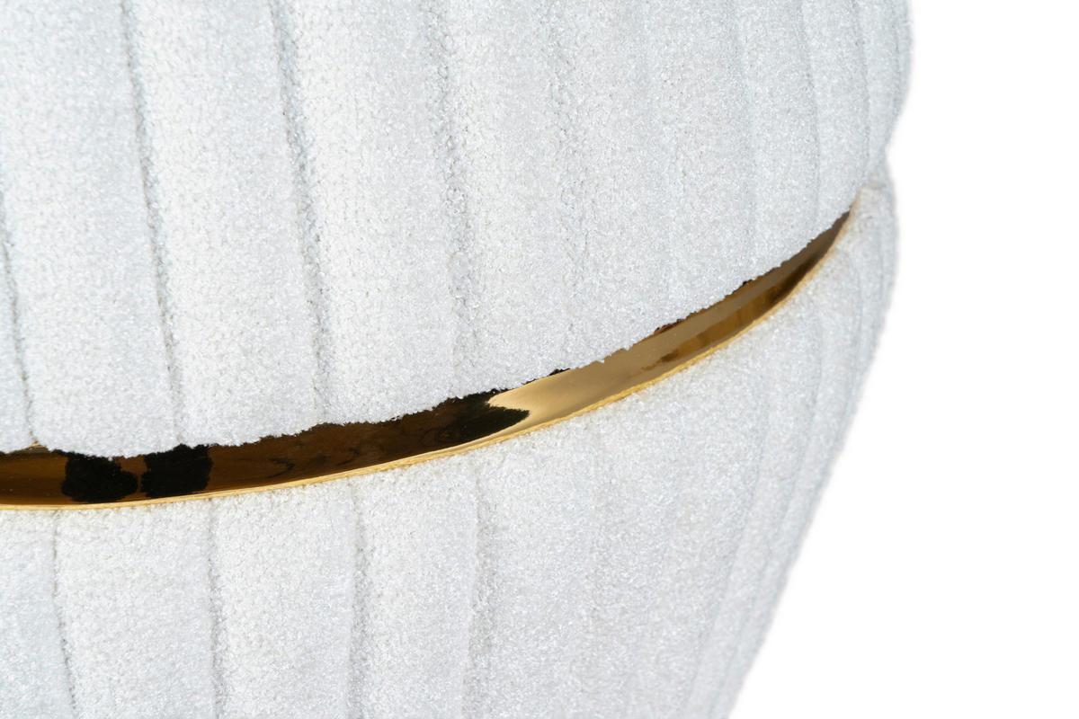 TABURET, textil, 51,5/53 cm - bílá/barvy zlata, Design, textil (51,5/53cm) - MID.YOU