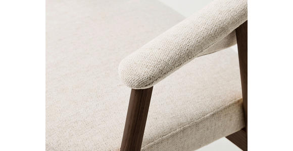 ARMLEHNSTUHL   Chenille  - Sandfarben/Dunkelbraun, KONVENTIONELL, Holz/Textil (63/81/63cm) - Ambia Home