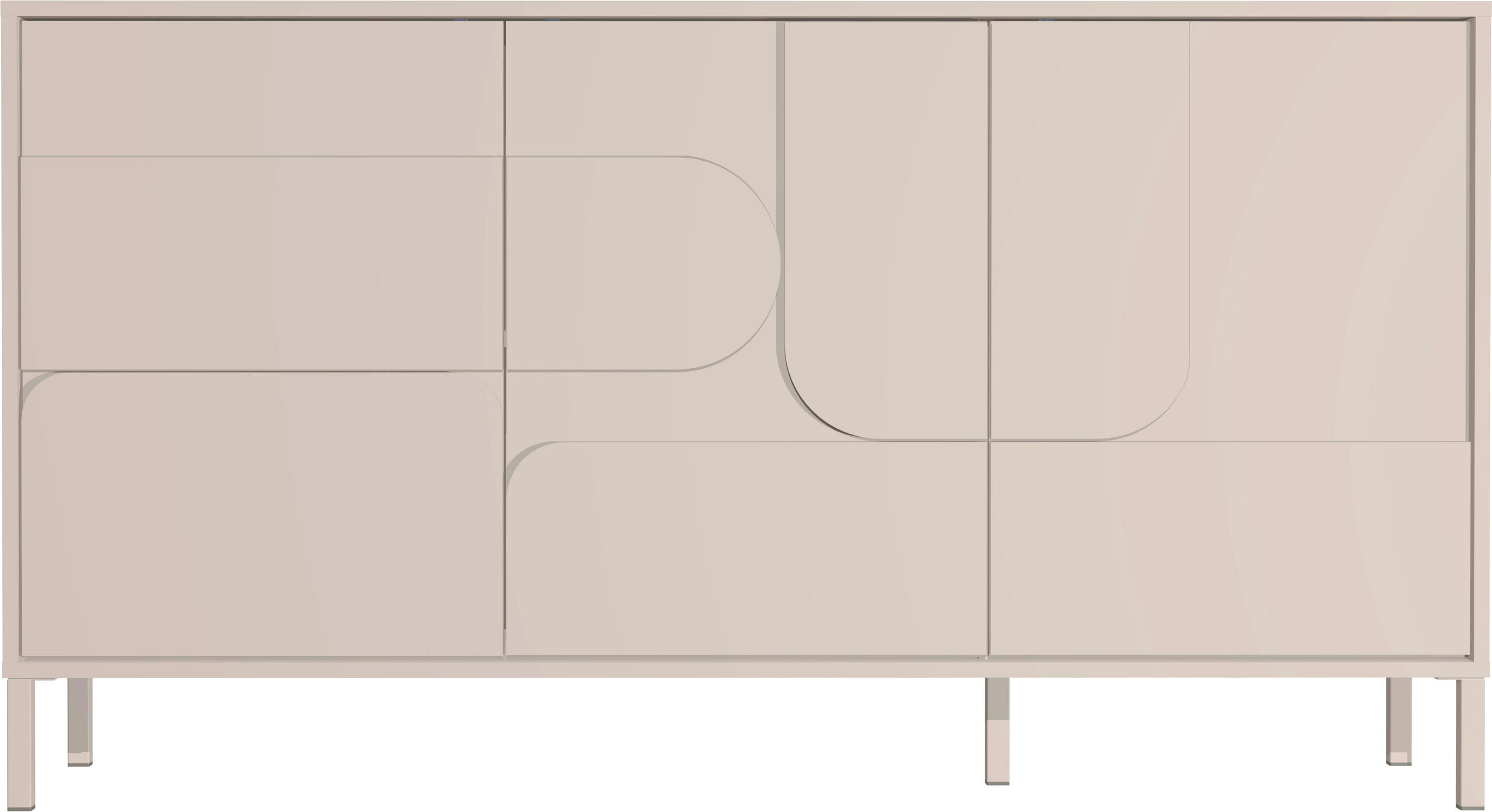 LOWBOARD  in 205/62/40 cm  - Kaschmir, Design, Holzwerkstoff/Metall (205/62/40cm) - MID.YOU