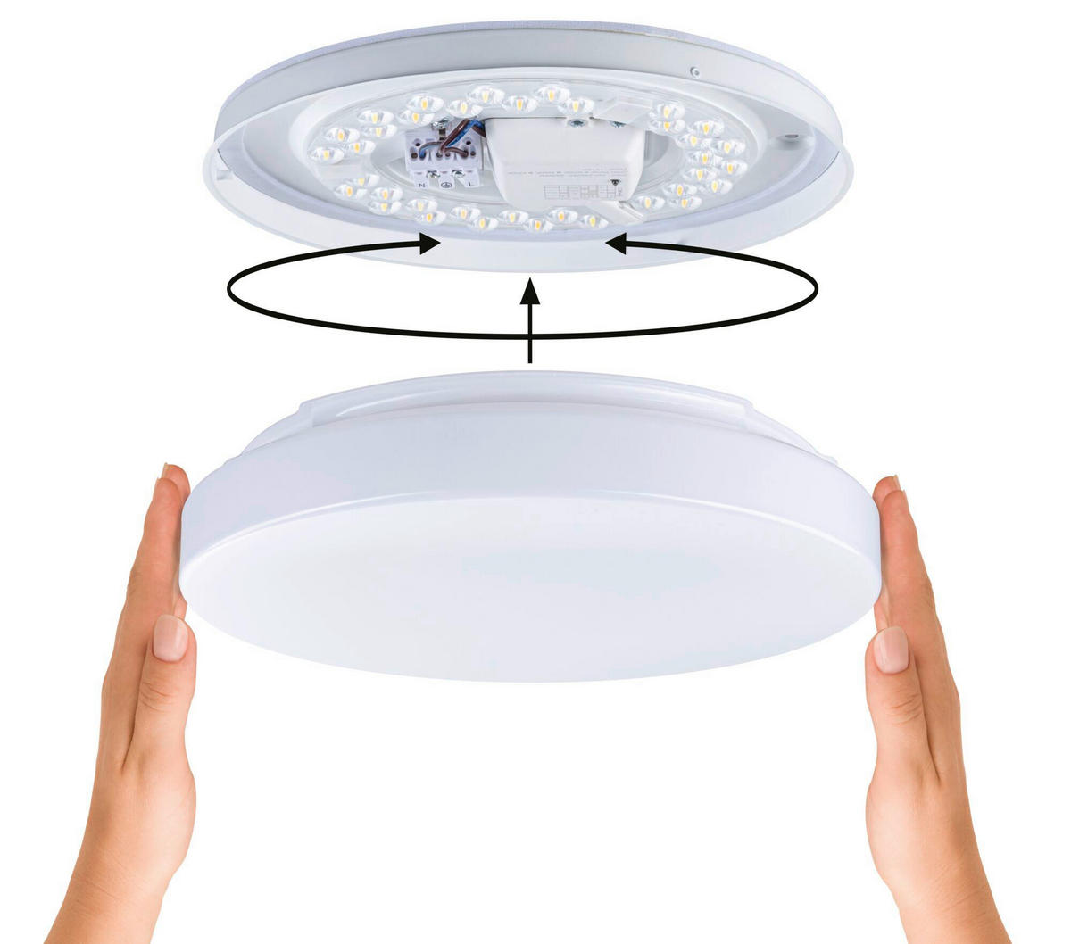 LED-DECKENLEUCHTE Luiana 28,0/8,0 cm   - Weiß, Basics, Kunststoff (28,0/8,0cm) - Paulmann