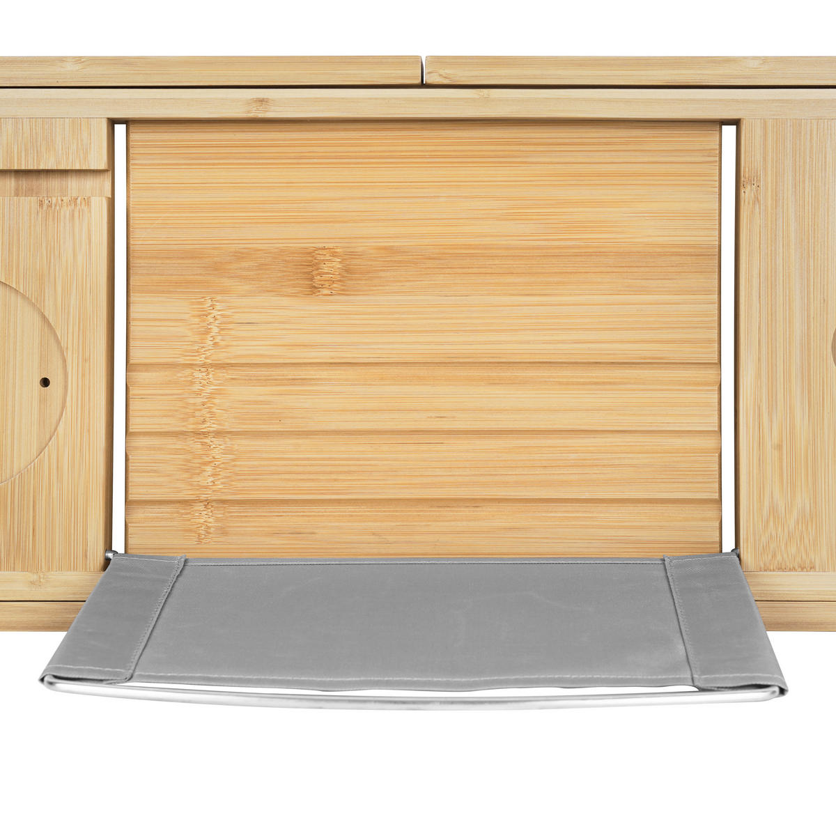 TĂVIțĂ PENTRU CADĂ metal, textil, materiale naturale  - culoare natur/gri, Trend, materiale naturale/metal (75-108/23/4,5cm) - Ambia Home