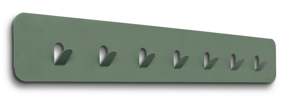 LIŠTA S HÁČIKMI - zelená, Design, kov (70/10/3cm) - Xora