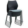 STUHL  in Eisen Webstoff Metall, Kunststoff, Textil matt  - Dunkelgrau/Schwarz, MODERN, Kunststoff/Textil (51,5/85.5/58.5cm) - Hom`in