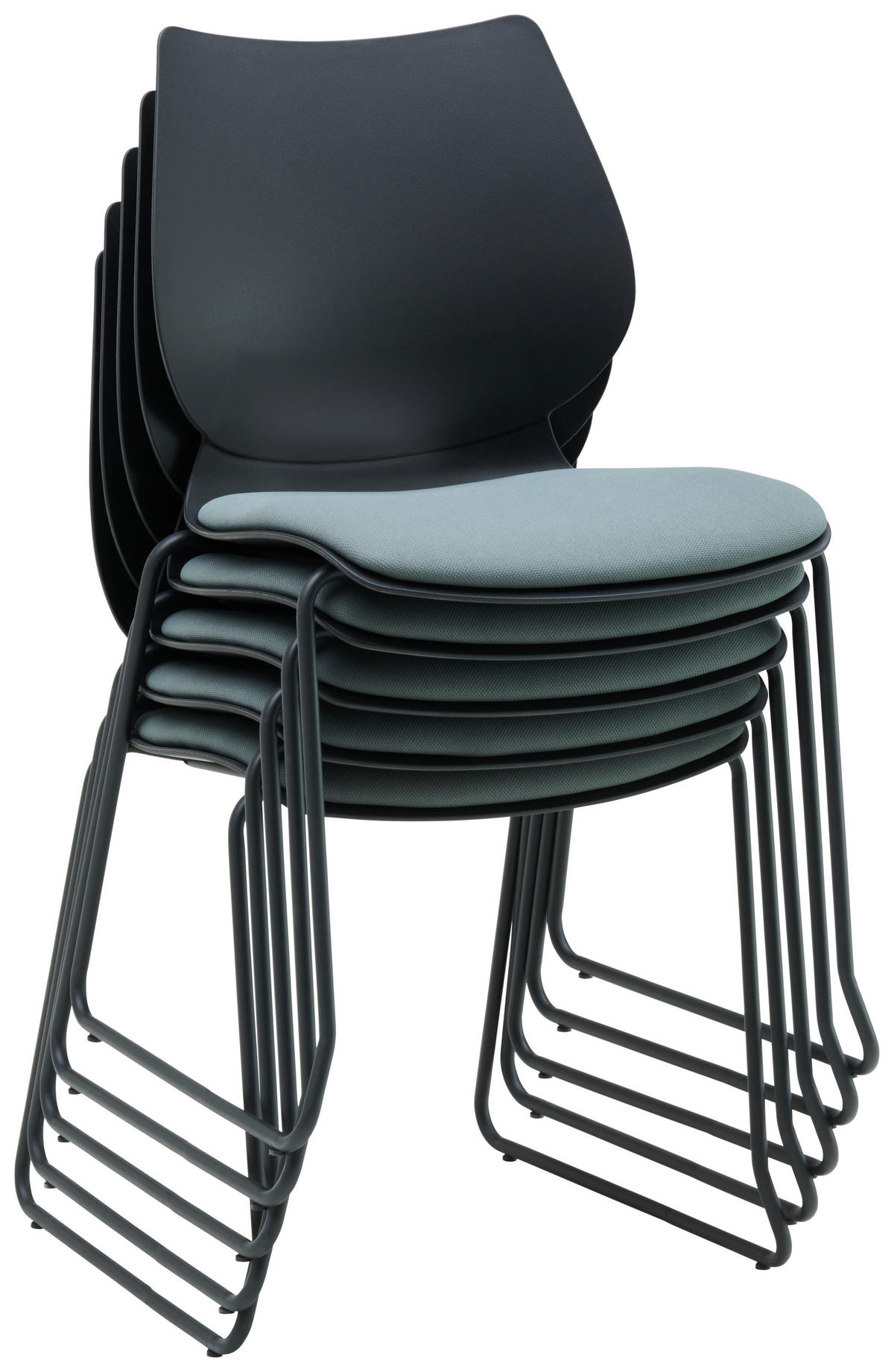 STUHL  in Eisen Webstoff matt  - Dunkelgrau/Schwarz, Modern, Kunststoff/Textil (51,5/85.5/58.5cm) - Hom`in