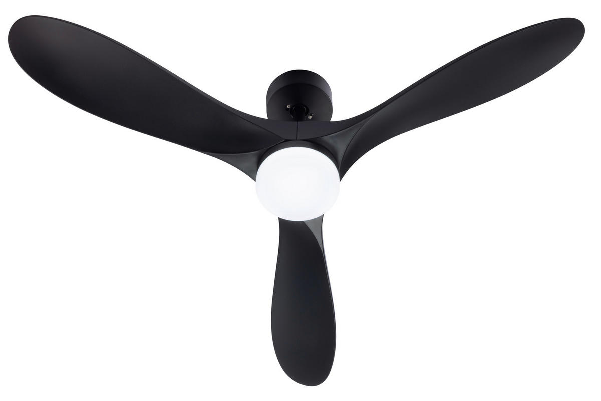 DECKENVENTILATOR - Schwarz, Basics, Kunststoff/Metall (132/3,5cm) - Mican