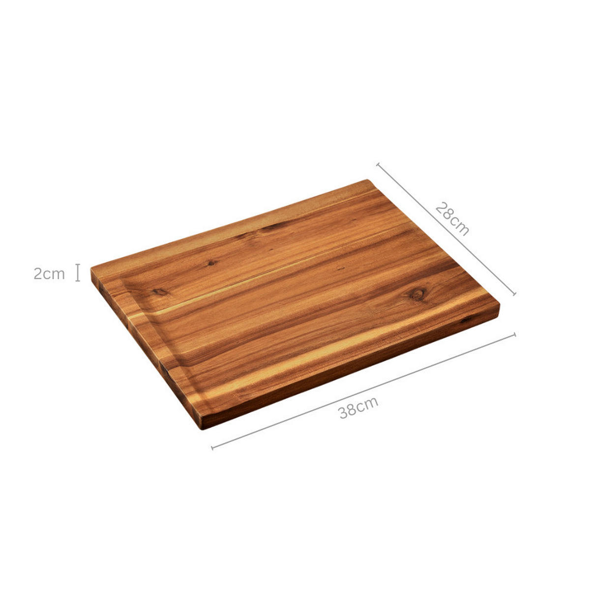 SCHNEIDEBRETT Holz Akazie  - Akaziefarben, Basics, Holz (38/2.8/28cm) - Kesper