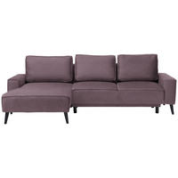ECKSOFA in Velours Violett  - Violett/Schwarz, Konventionell, Holz/Textil (161/260cm) - Carryhome