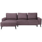 ECKSOFA in Velours Violett  - Violett/Schwarz, KONVENTIONELL, Holz/Textil (161/260cm) - Carryhome