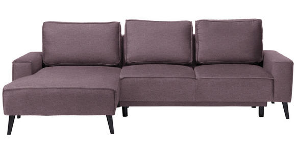 ECKSOFA in Velours Violett  - Violett/Schwarz, KONVENTIONELL, Holz/Textil (161/260cm) - Carryhome