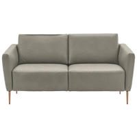 2-SITZER-SOFA  in Echtleder Hellgrau   - Eichefarben/Beige, Natur, Leder/Holz (182/86/87cm) - Valnatura