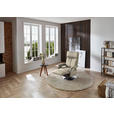 RELAXSESSEL in Leder Creme  - Edelstahlfarben/Creme, Design, Leder/Metall (78/112/85cm) - Cantus