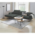 ECKSOFA BORGO - Eichefarben/Schwarz, Design, Leder/Holz (163/305cm) - Novel