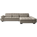 ECKSOFA  in Flachgewebe Greige  341/204 cm  - Greige/Schwarz, Design, Textil/Metall (341/204cm) - Xora
