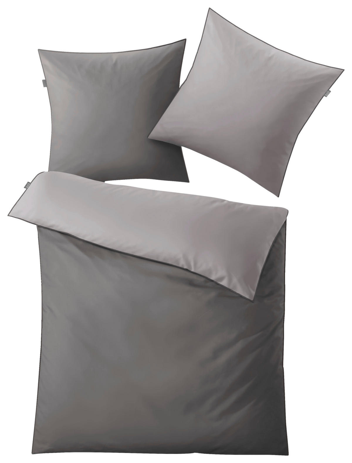 OBOJSTRANNÁ POSTEĽNÁ BIELIZEŇ, makosatén, sivá, 135/200 cm  - sivá, Konventionell, textil (135/200cm) - Kleine Wolke