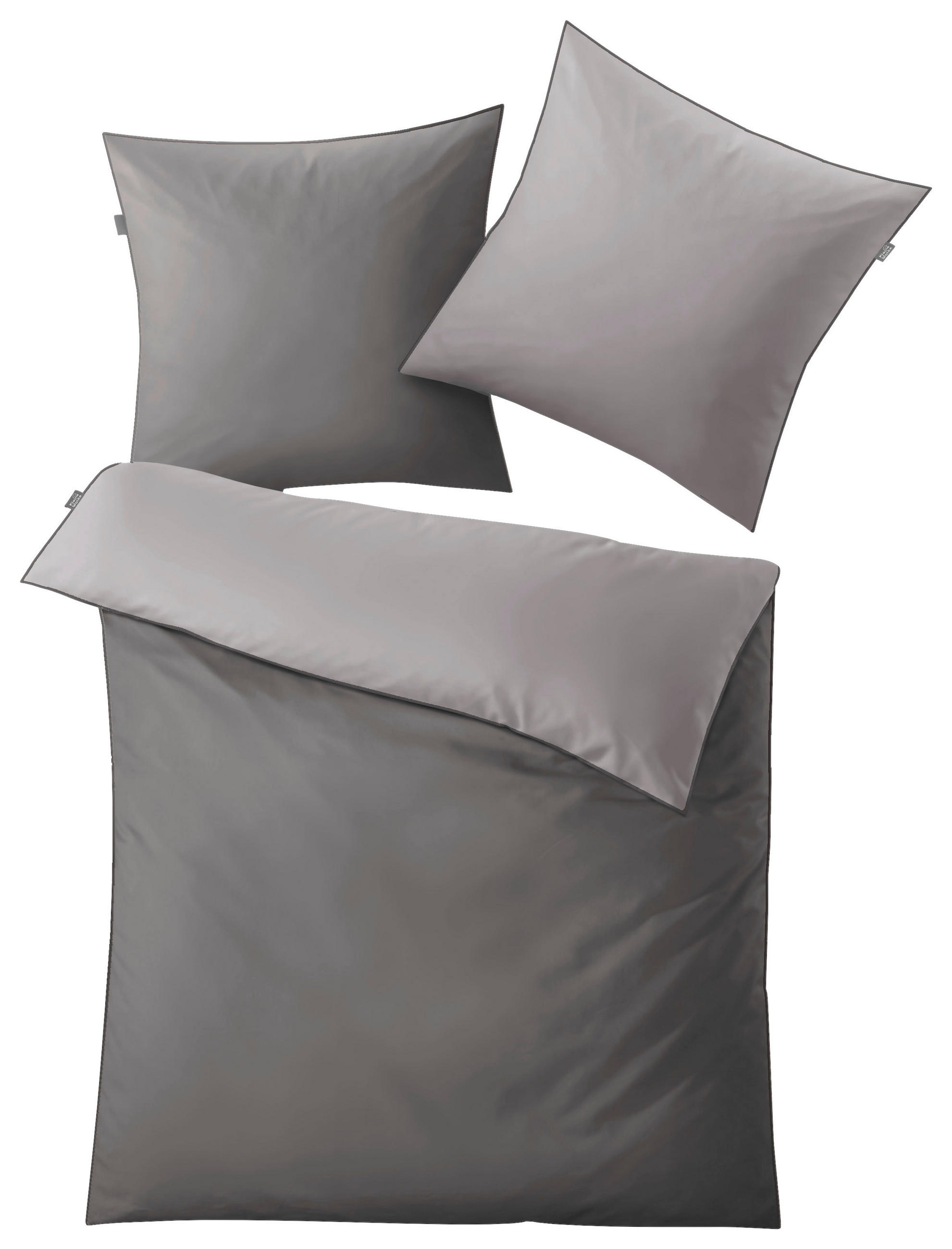 Kleine Wolke OBOUSTRANNÉ POVLEČENÍ, makosatén, šedá, 135/200 cm