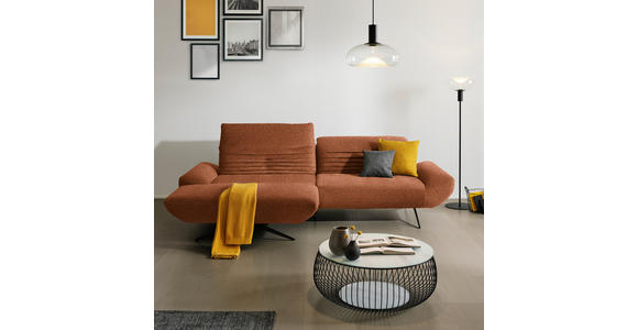 ECKSOFA  in Chenille Rostfarben  170-195/280 cm  - Rostfarben/Schwarz, Design, Textil/Metall (170-195/280cm) - Dieter Knoll