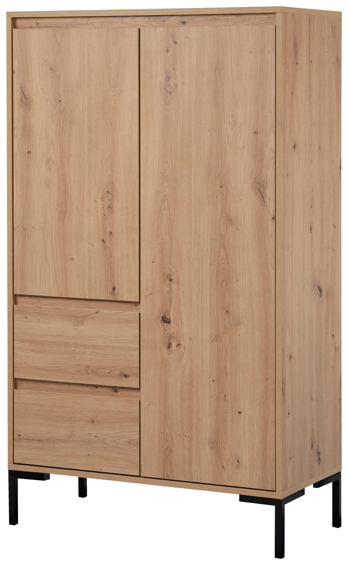 HIGHBOARD  in 81/139/40 cm  - Schwarz/Eiche Artisan, Design, Holzwerkstoff/Metall (81/139/40cm) - MID.YOU