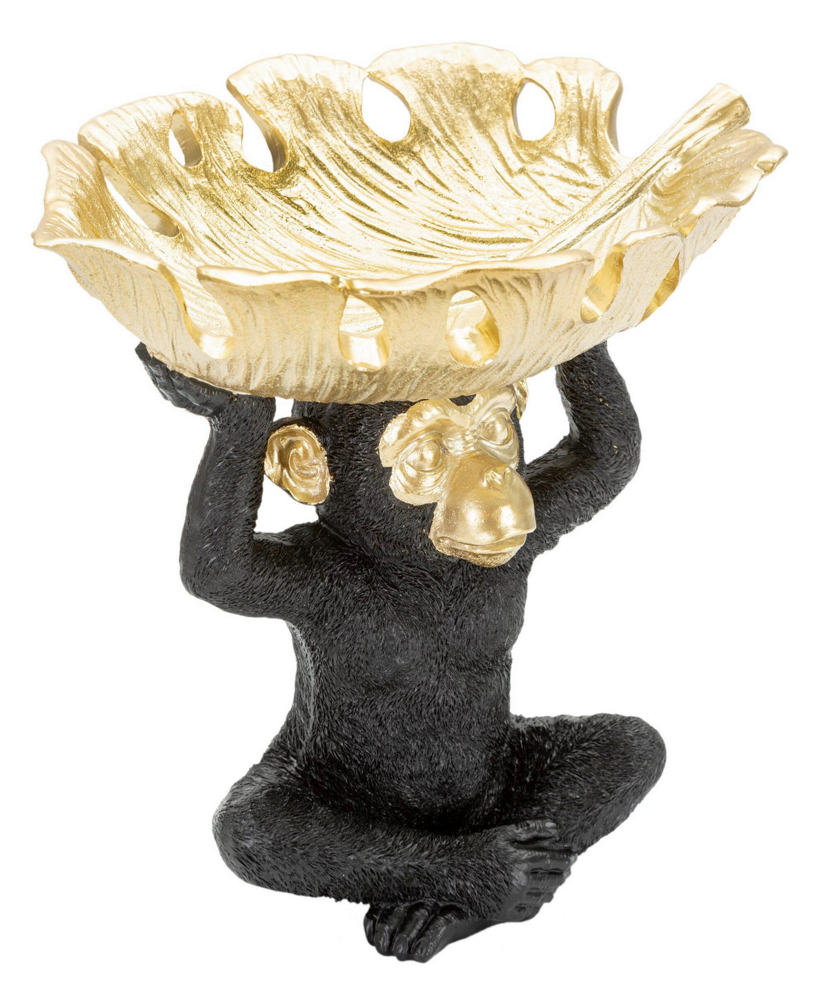 SKULPTUR - Goldfarben/Schwarz, Basics, Kunststoff (25.2/24/21cm)