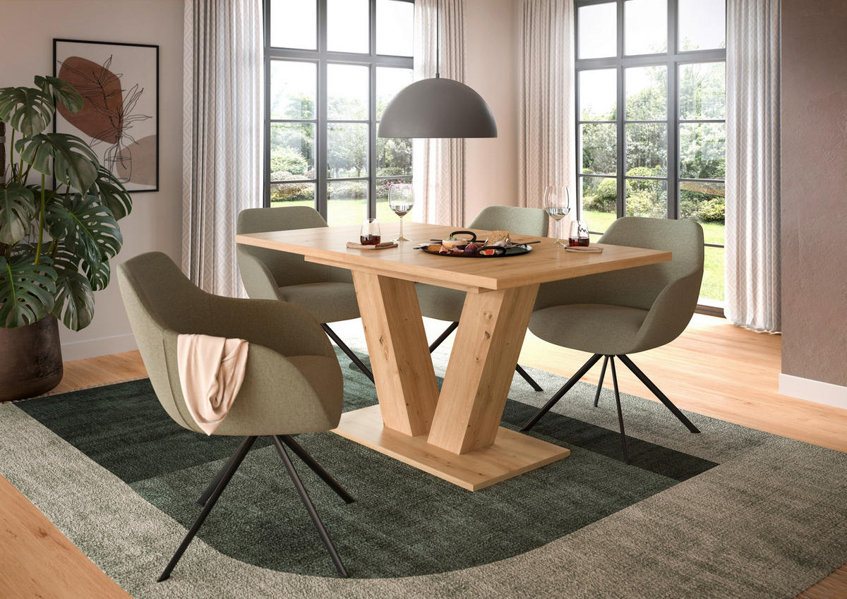 AUSZIEHTISCH Eiche Artisan rechteckig  ausziehbar  - Eiche Artisan, Trend, Holzwerkstoff (150-190/76/90cm)