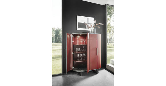HIGHBOARD Anthrazit, Bordeaux Einlegeböden - Bordeaux/Anthrazit, Design, Holzwerkstoff/Metall (120/150/45cm) - Ambiente