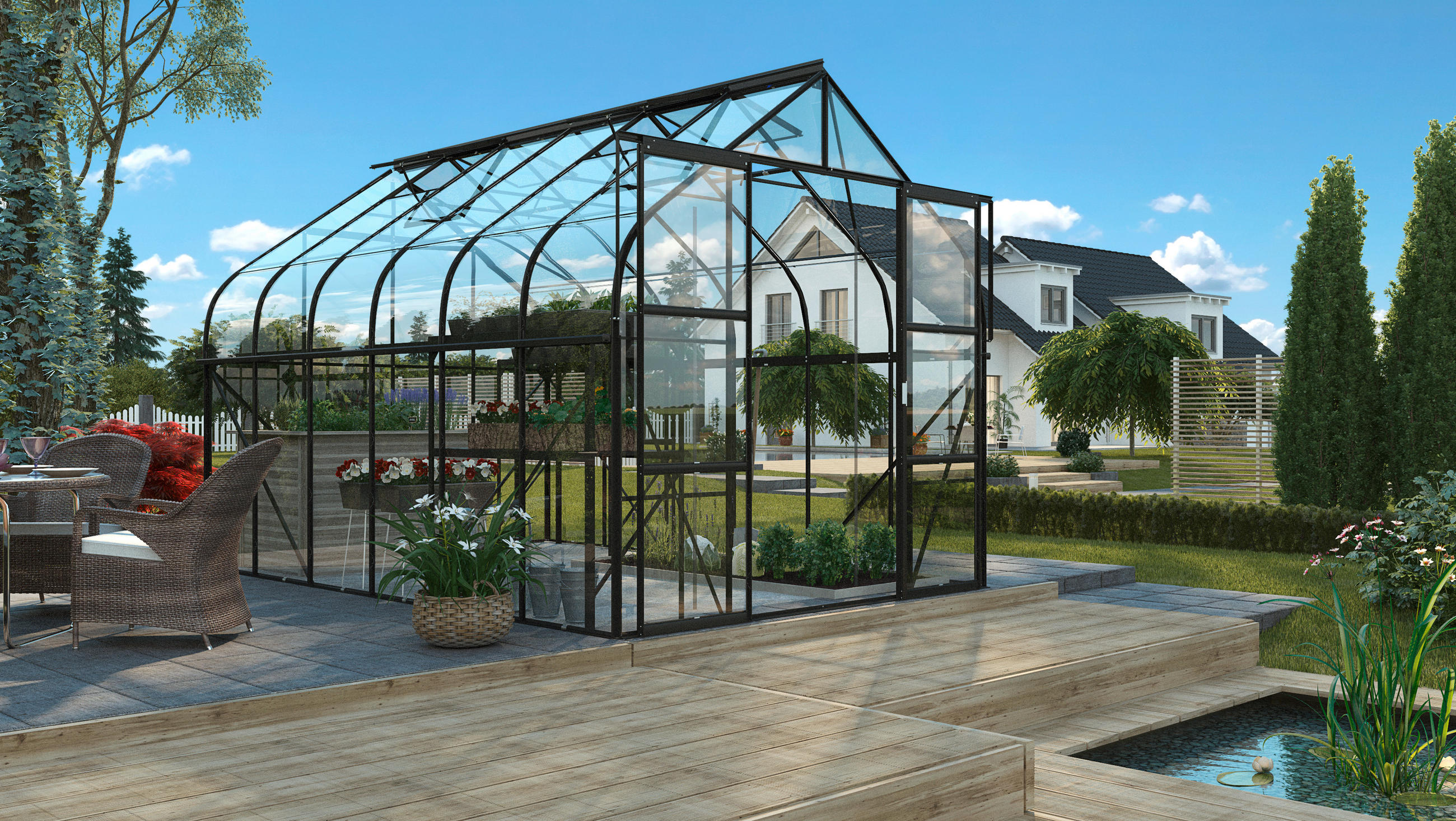 Gewächshausbausatz Diana 9900 Esg3mm, Schwarz Set