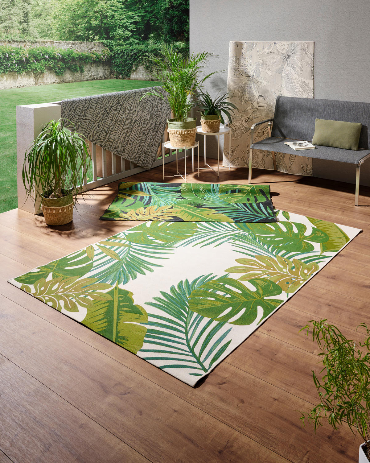 OUTDOORTEPPICH 160/230 cm Milano Blau, Silberfarben  - Blau/Silberfarben, KONVENTIONELL, Kunststoff (160/230cm) - Ambia Garden