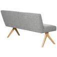 SITZBANK 160/85/69 cm Webstoff Hellgrau Eiche vollmassiv  - Eichefarben/Hellgrau, KONVENTIONELL, Holz/Textil (160/85/69cm) - Linea Natura