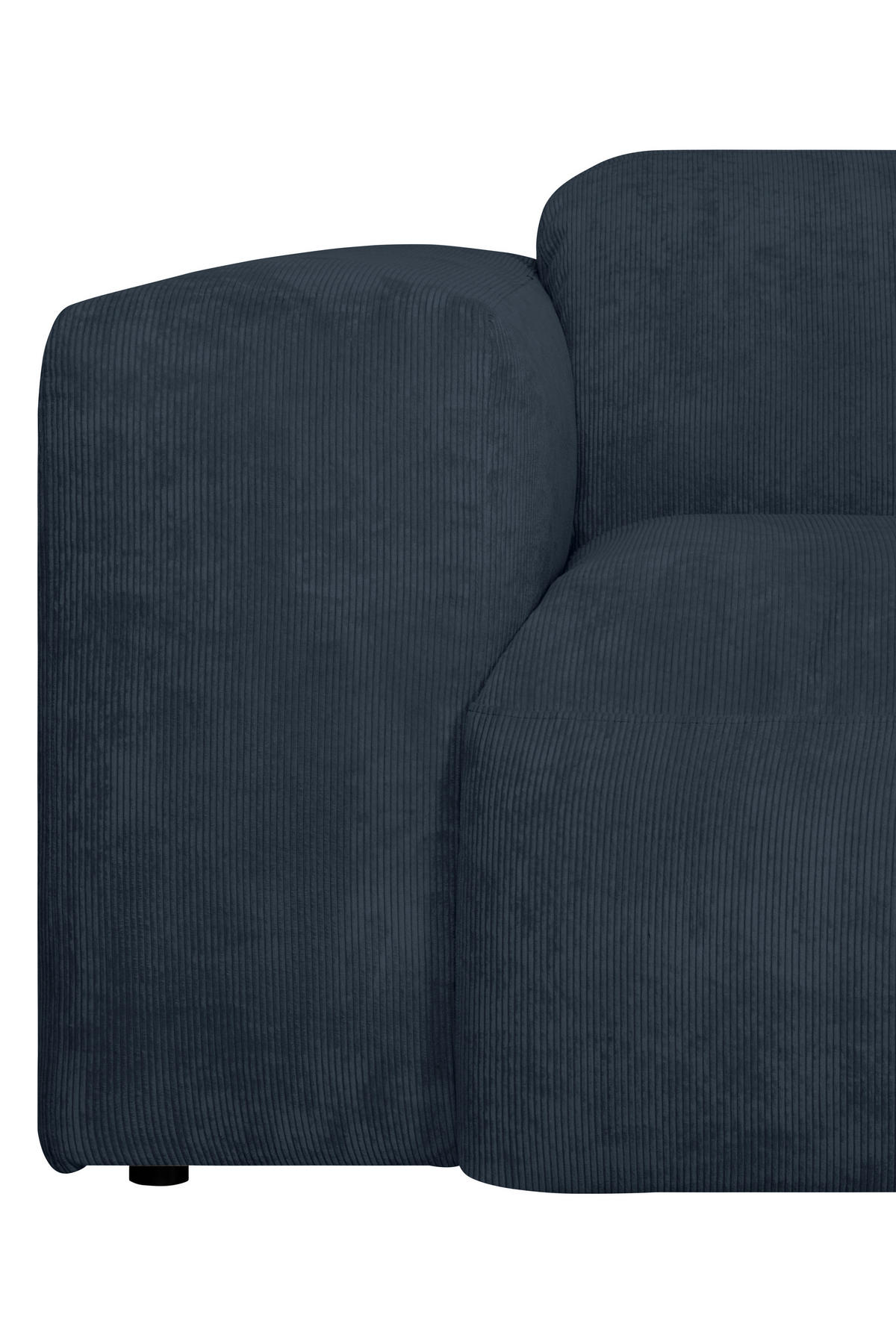 ECKSOFA HANNAH Blau Cord  - Blau/Schwarz, Design, Kunststoff/Textil (343/170cm) - MID.YOU
